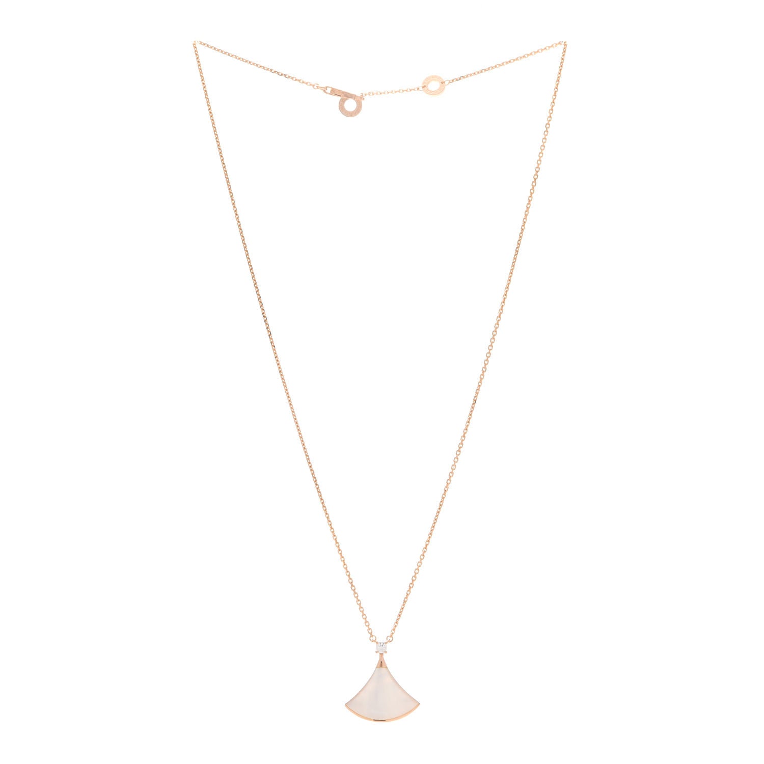 Bulgari 18K Rose Gold Diamond Mother of Pearl Divas' Dream Pendant Necklace 3 of 7