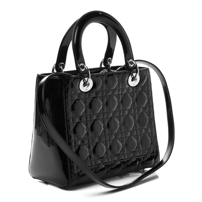 Christian Dior Patent Cannage Medium Lady Dior Black 3 of 10