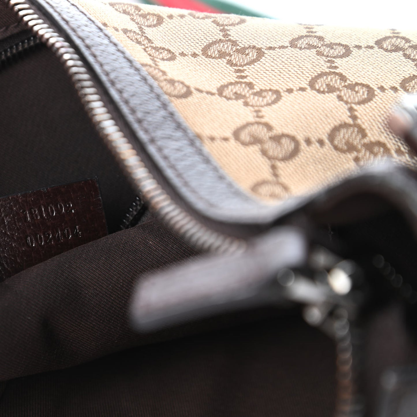 Monogram Web Medium Half Moon Hobo Dark Brown