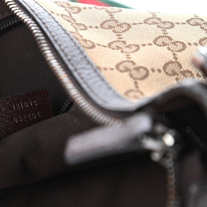 Gucci Monogram Web Medium Half Moon Hobo Dark Brown 9 of 10