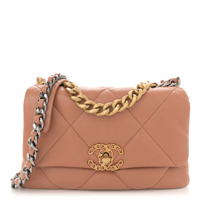 Chanel Lambskin Quilted Medium Chanel 19 Flap Brown 1 of 10