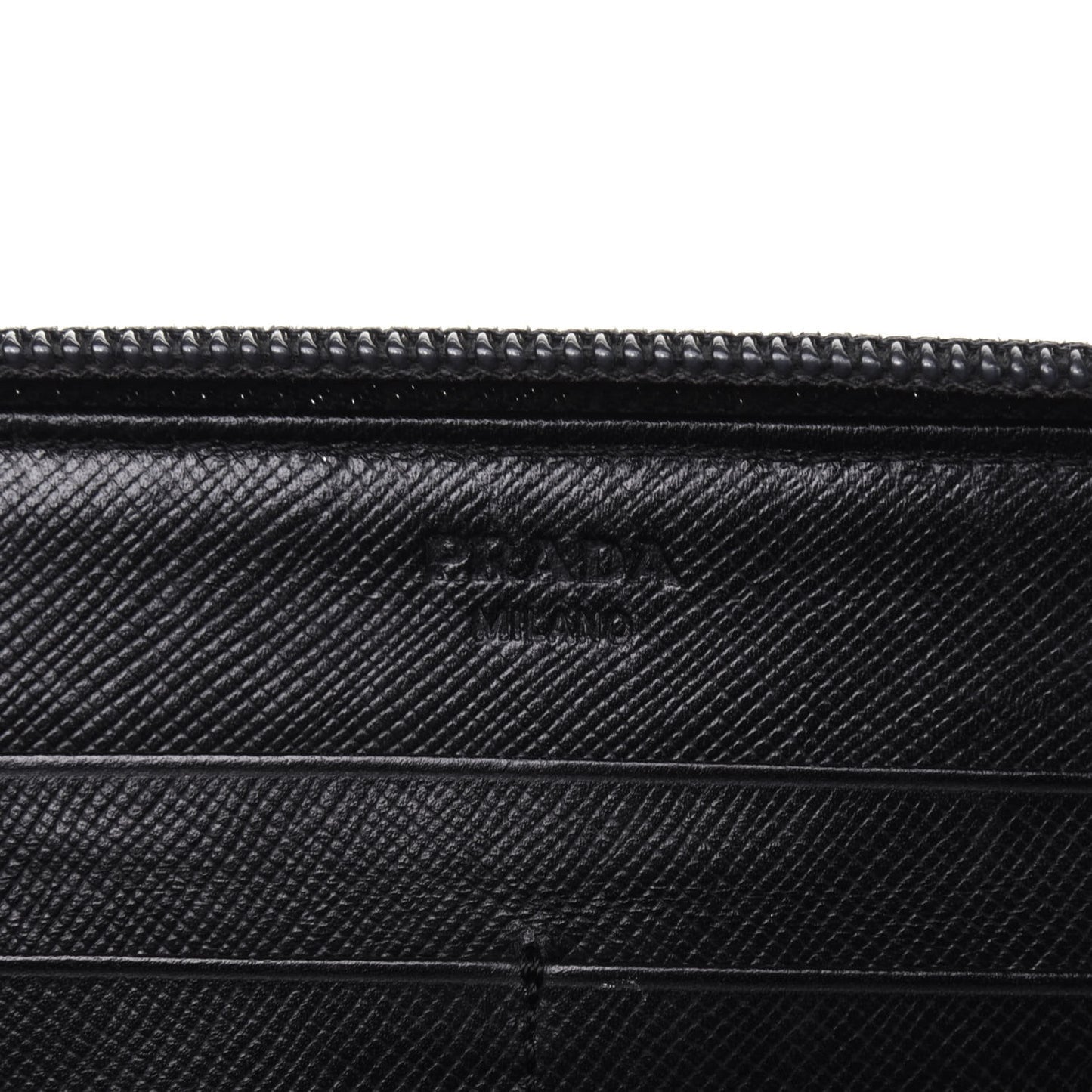 Tessuto Nylon Quilted Zip Around Wallet Black
