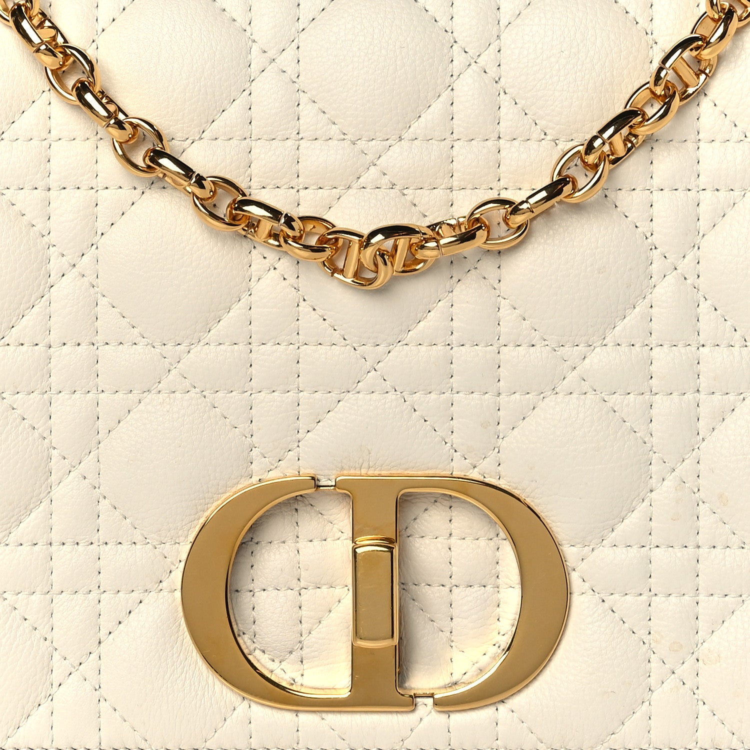 Christian Dior Lambskin Cannage Large Caro Bag Ivory 10 of 11