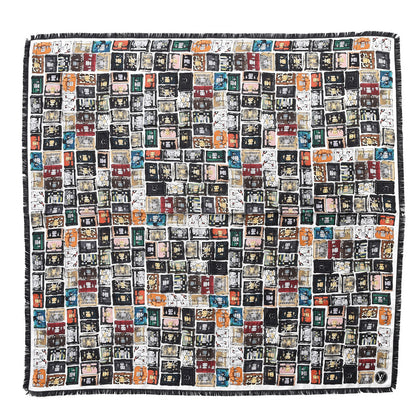 Louis Vuitton Silk Tribute to Petite Malle Giant Square Scarf Black 1 of 5