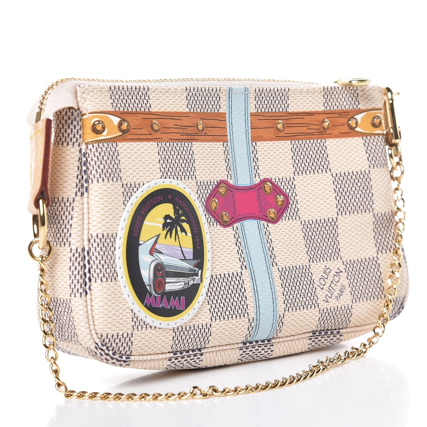 Louis Vuitton Damier Azur Summer Trunks Miami Mini Pochette Accessories 3 of 8