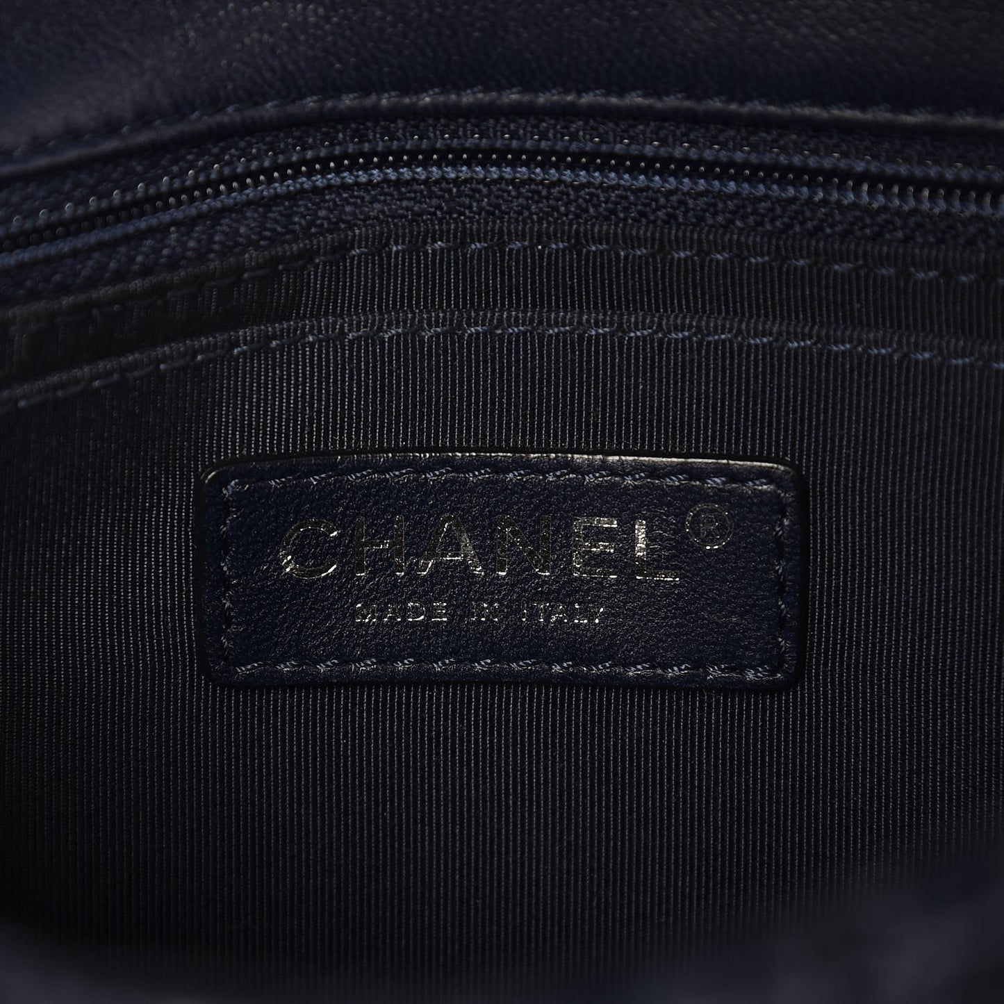 Lambskin Embroidered Small Flap Navy