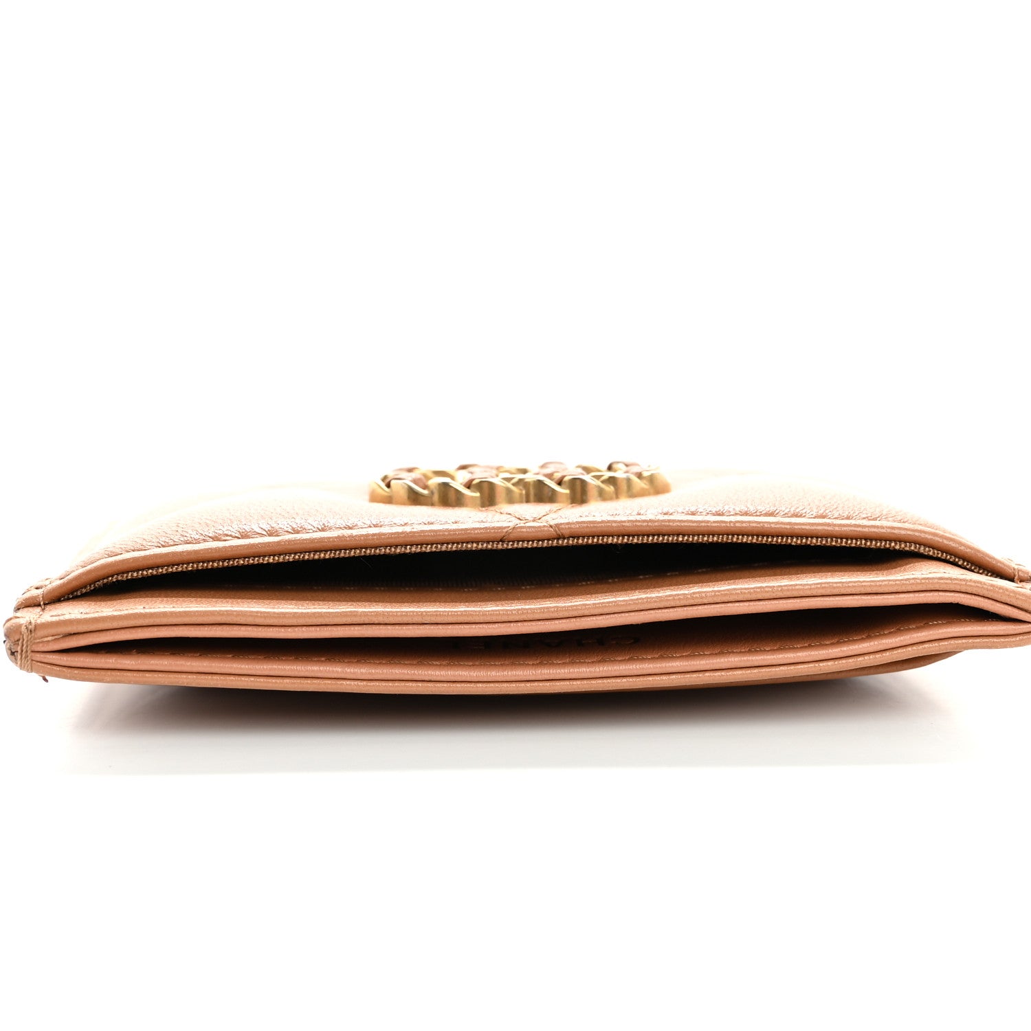 Chanel Lambskin Quilted Chanel 19 Card Holder Brown 11 of 12