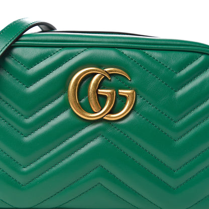 Gucci Calfskin Matelasse Small GG Marmont Chain Shoulder Bag Emerald Green 9 of 9