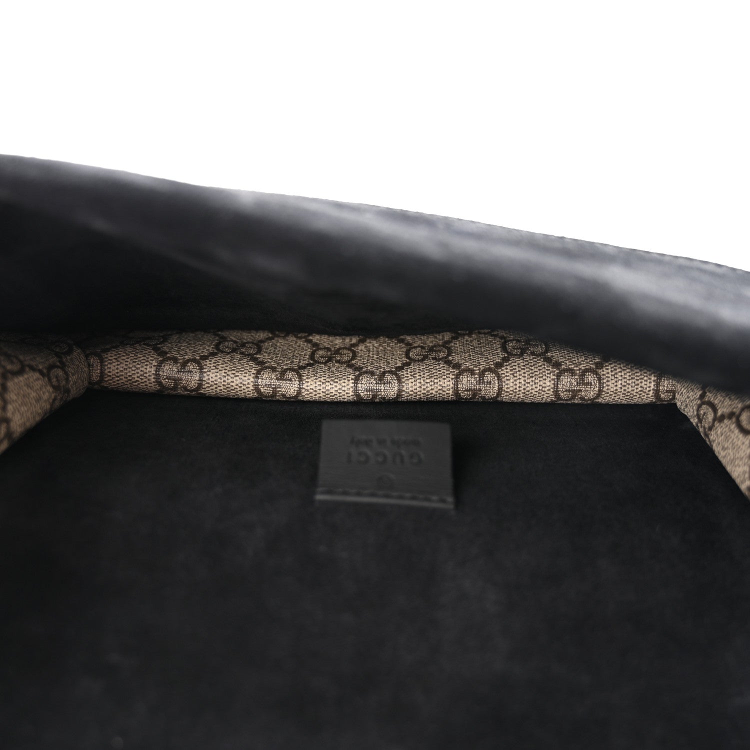 Gucci GG Supreme Monogram Suede Crystal Small Dionysus Shoulder Bag Beige Ebony Black 5 of 10