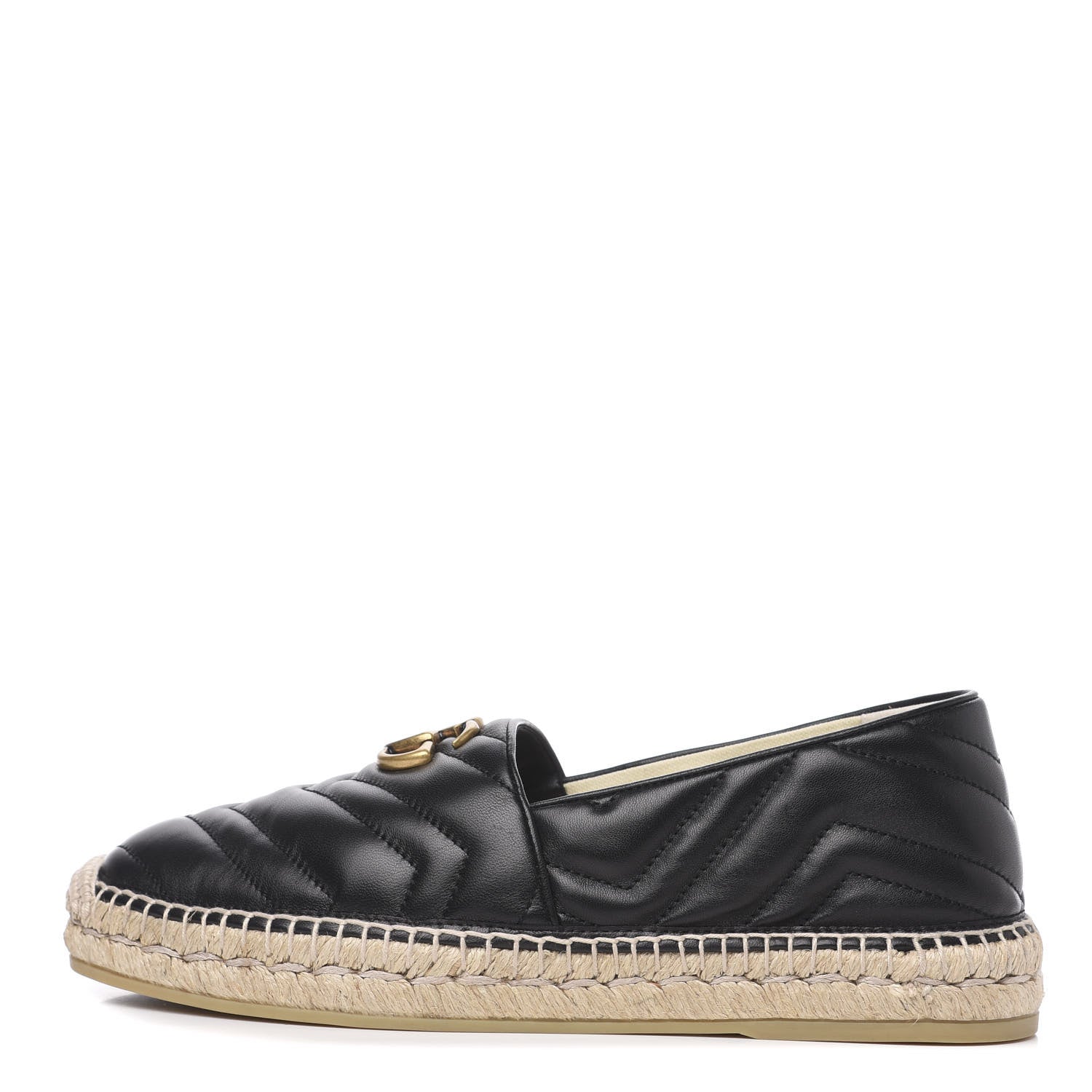 Gucci Nappa Matelasse Mens GG Marmont Espadrilles 7 Black 1 of 9