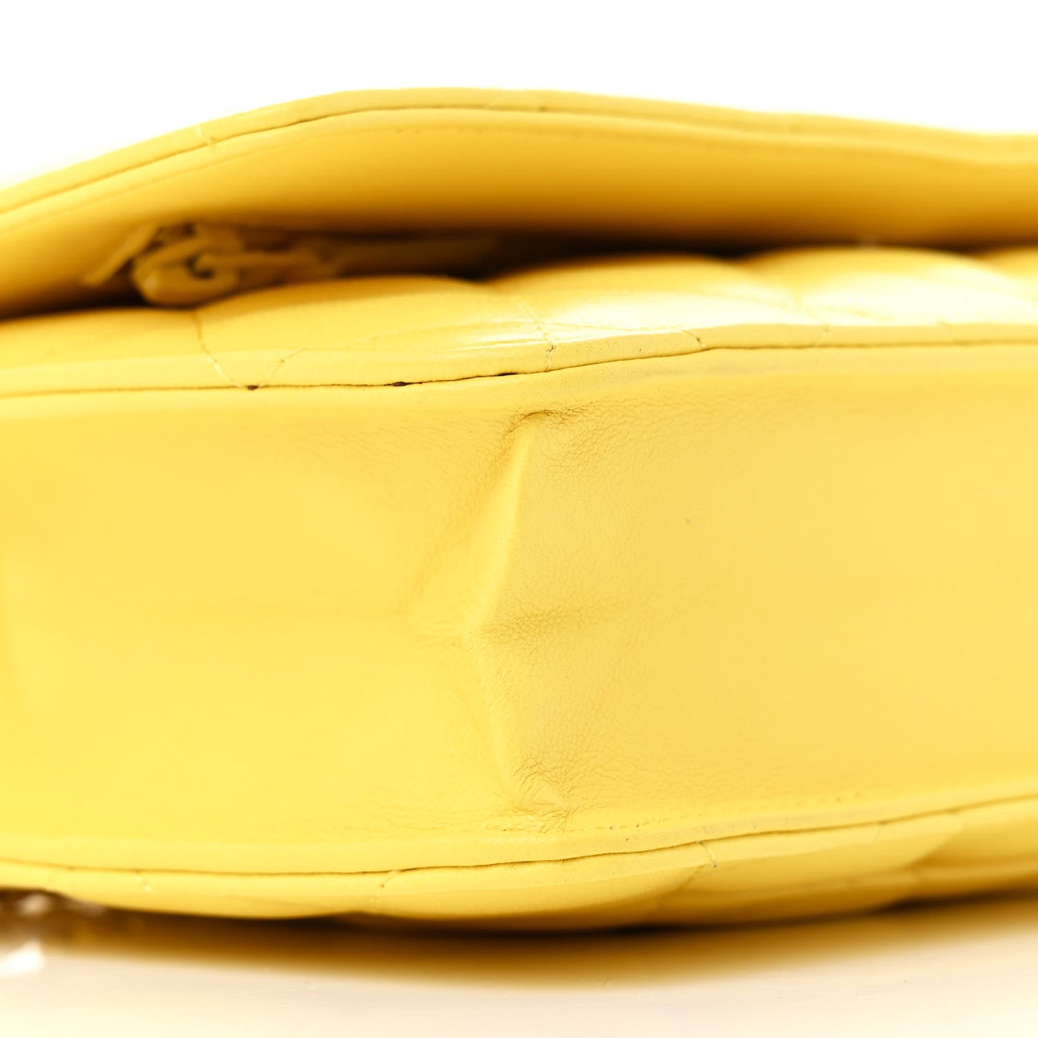 Chanel Lambskin Quilted Wallet on Chain WOC Yellow 10 of 12