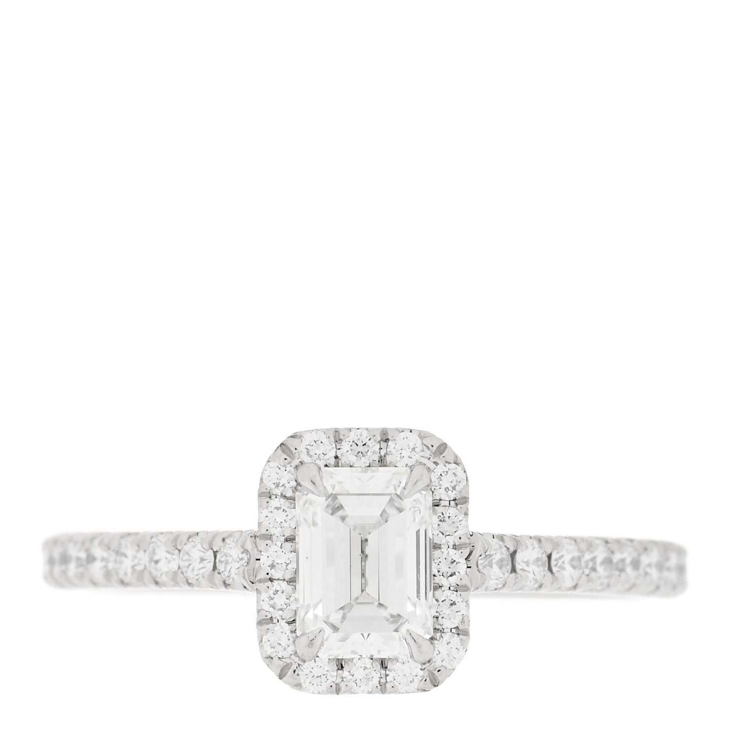Platinum Diamond .46ct Soleste Emerald Cut Engagement Ring 49 5