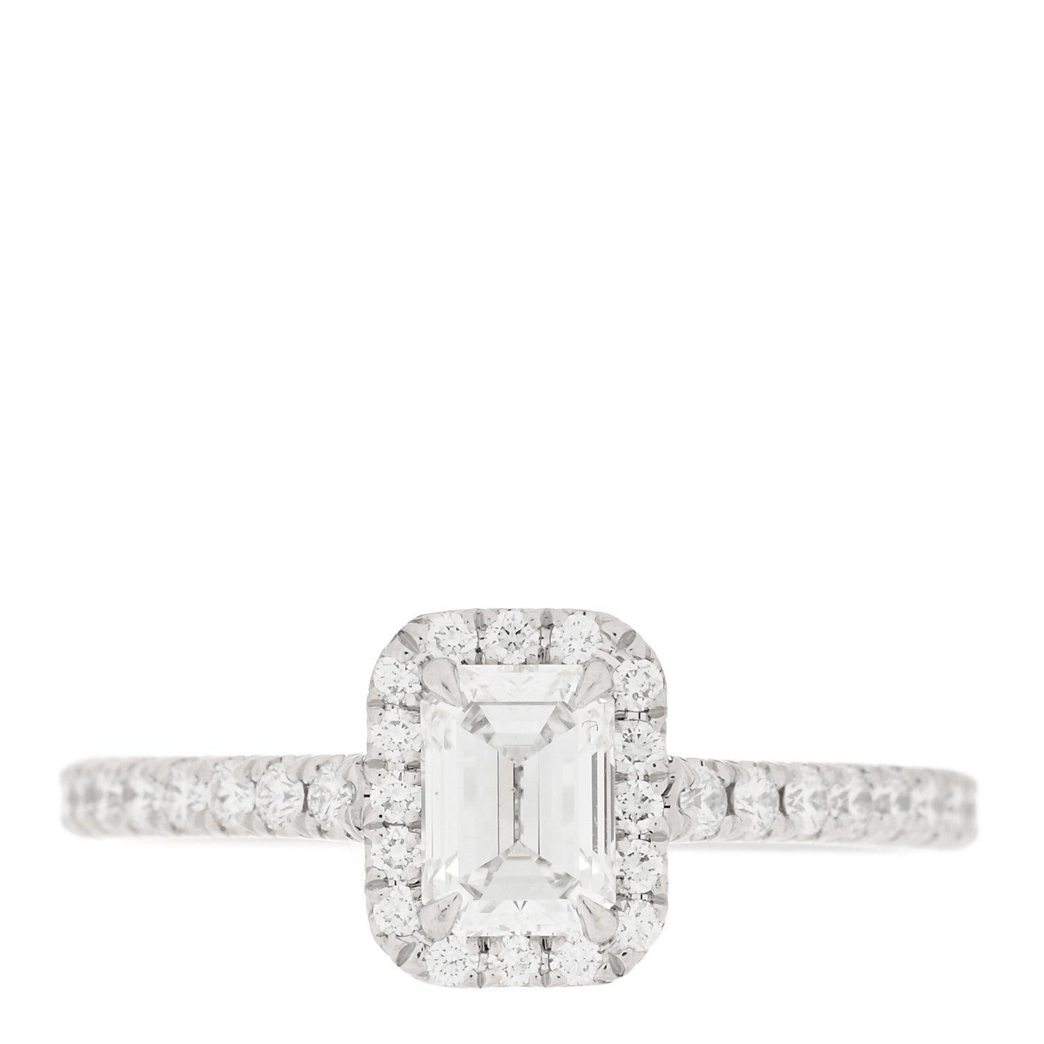 Tiffany Platinum Diamond .46ct Soleste Emerald Cut Engagement Ring 49 5 1 of 5