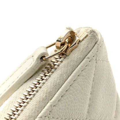 Chanel Caviar Quilted Small Pouch White 10 of 11