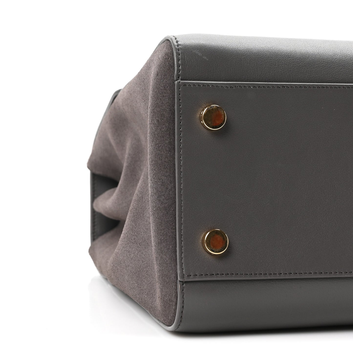 Calfskin Crocodile Embossed Medium Moujik Top Handle Bag Fog