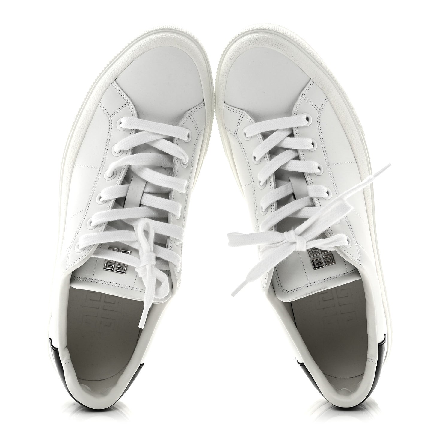 Calfskin Womens City Sport Sneakers 40 White Black