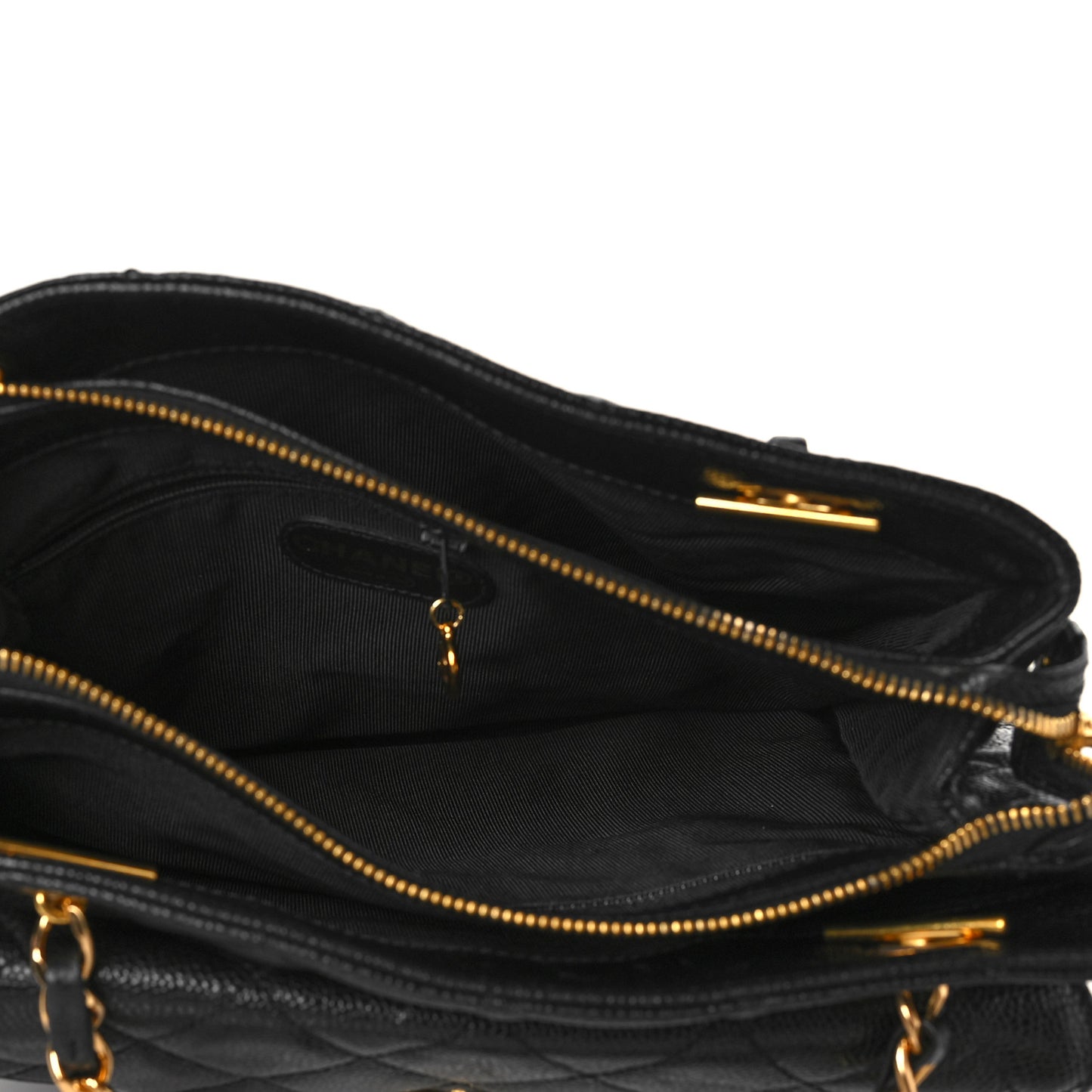 Caviar Quilted Flap Shoulder Bag Black