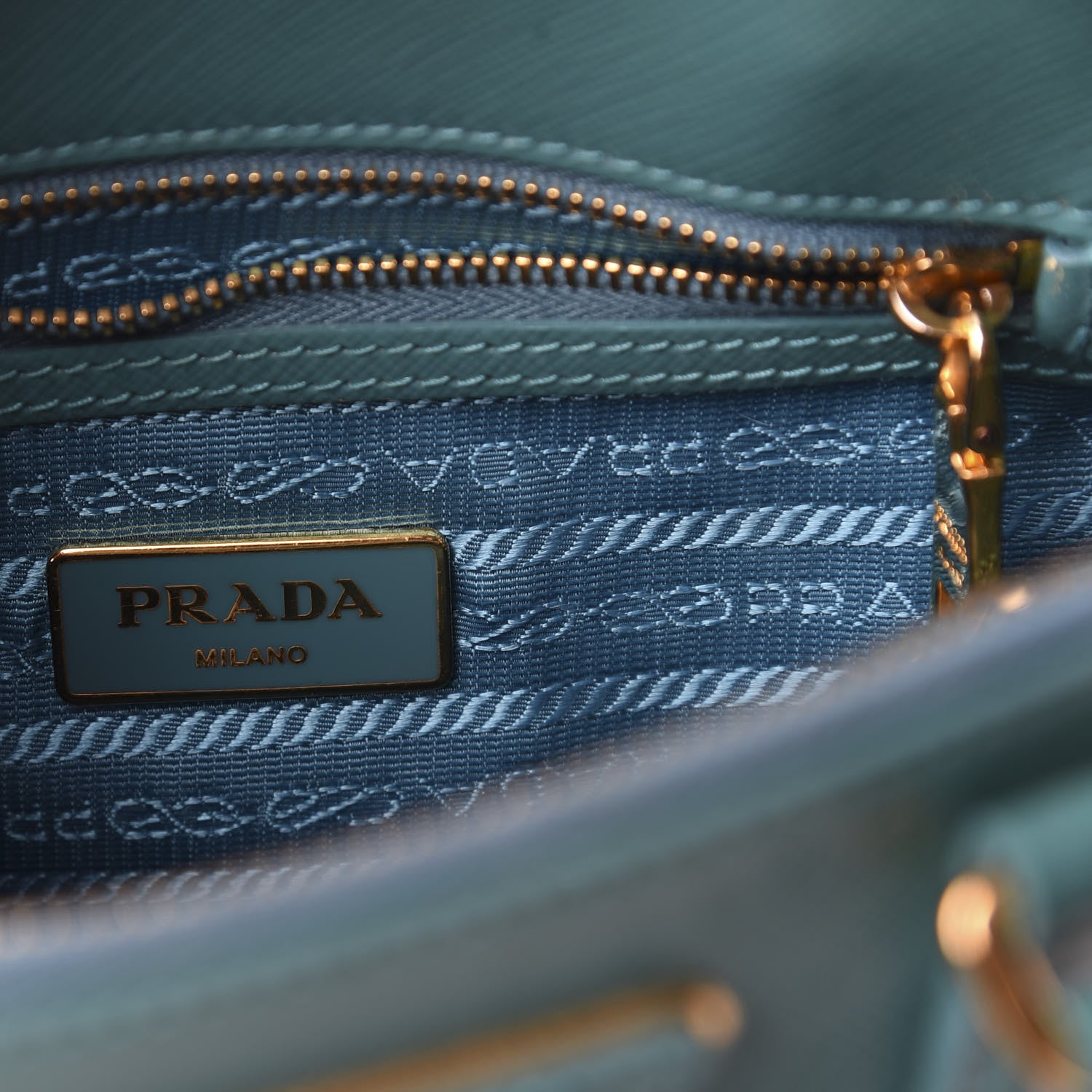 Prada Saffiano Vernice Small Promenade Tote Turchese 9 of 16