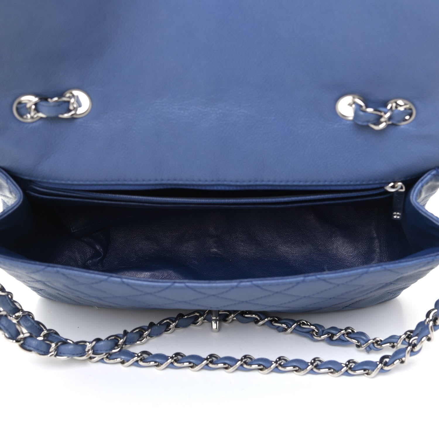 Chanel Washed Caviar Jumbo Single Flap Blue 4 of 10