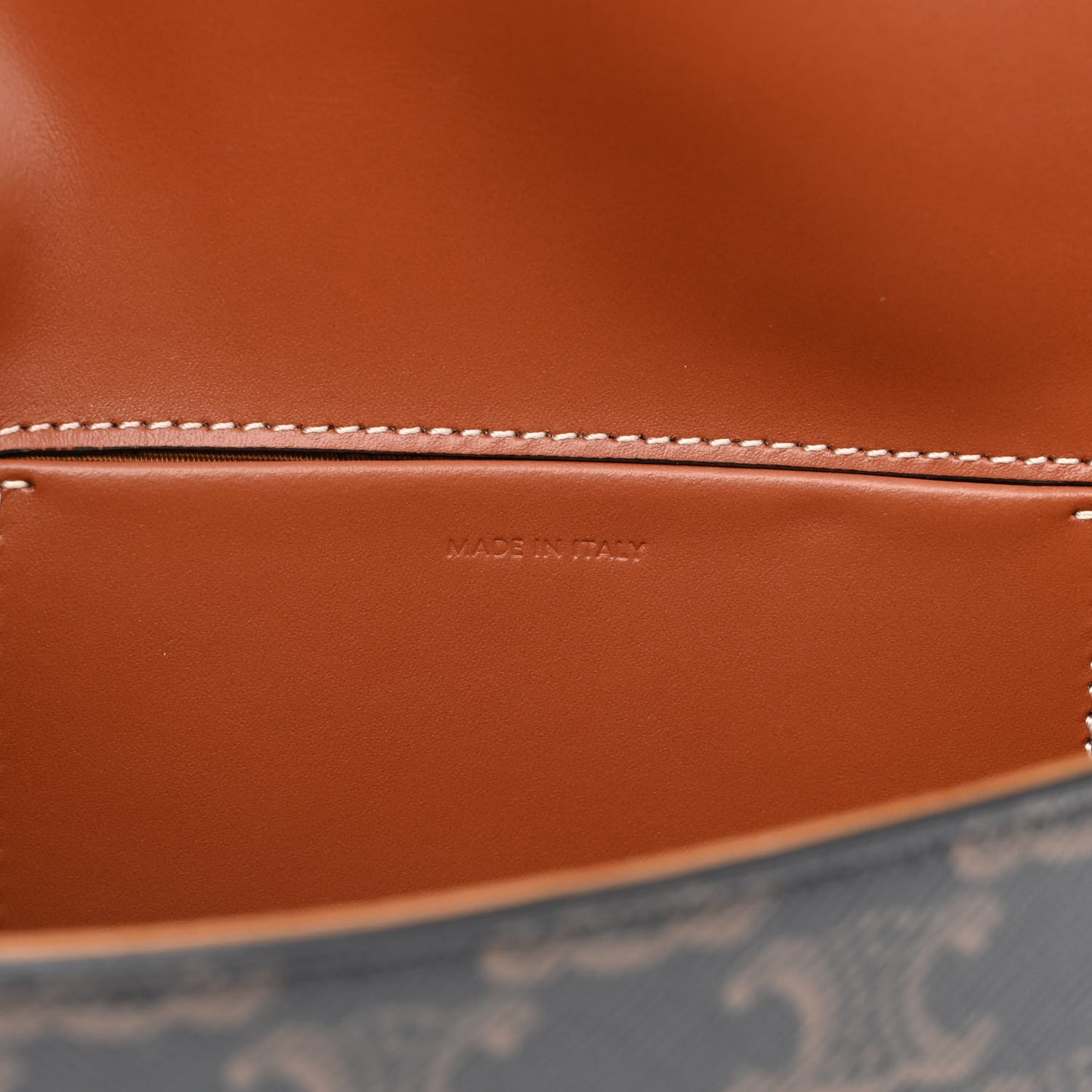 Calfskin Triomphe Canvas Besace Tan