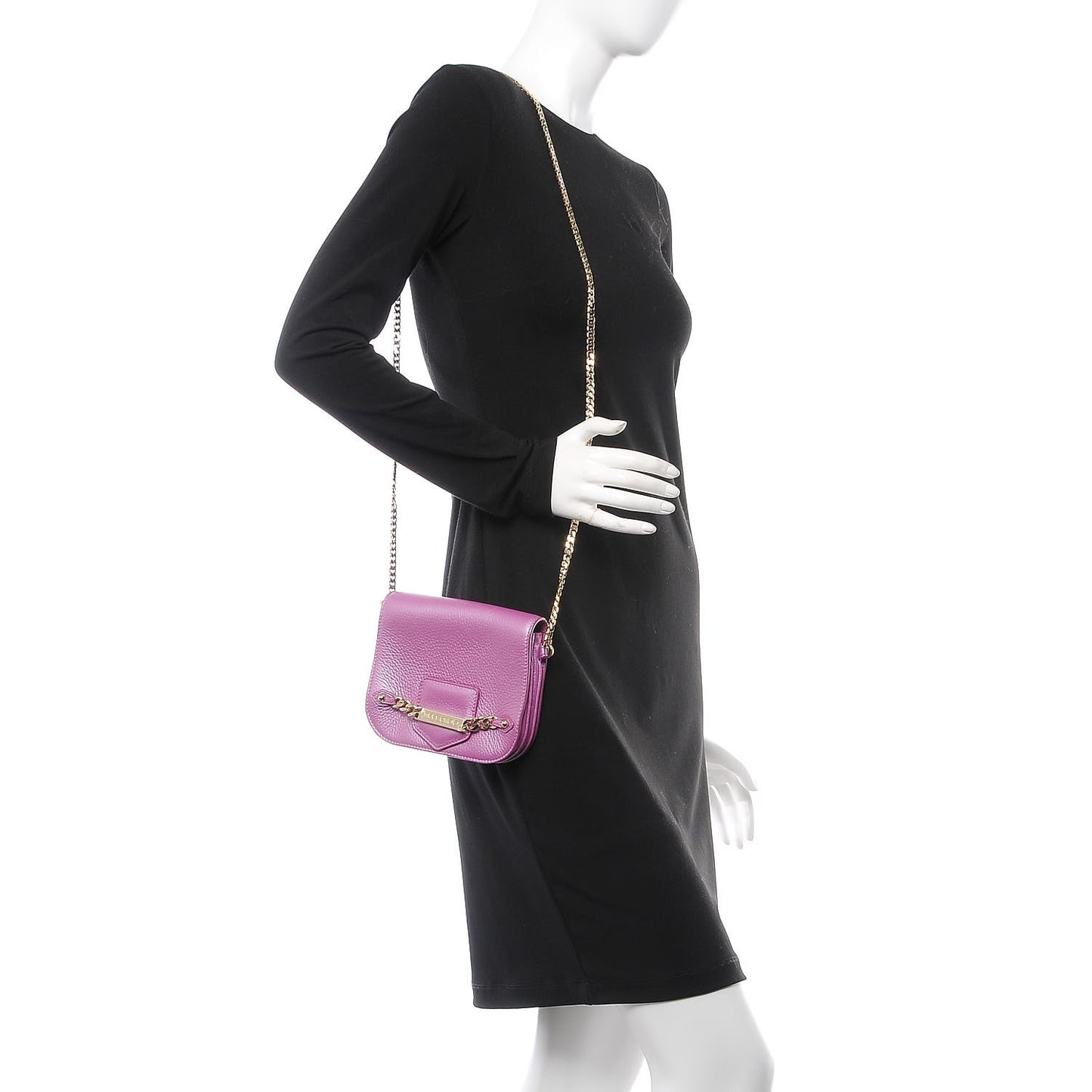 Metallic Calfskin Shadow Crossbody Orchid