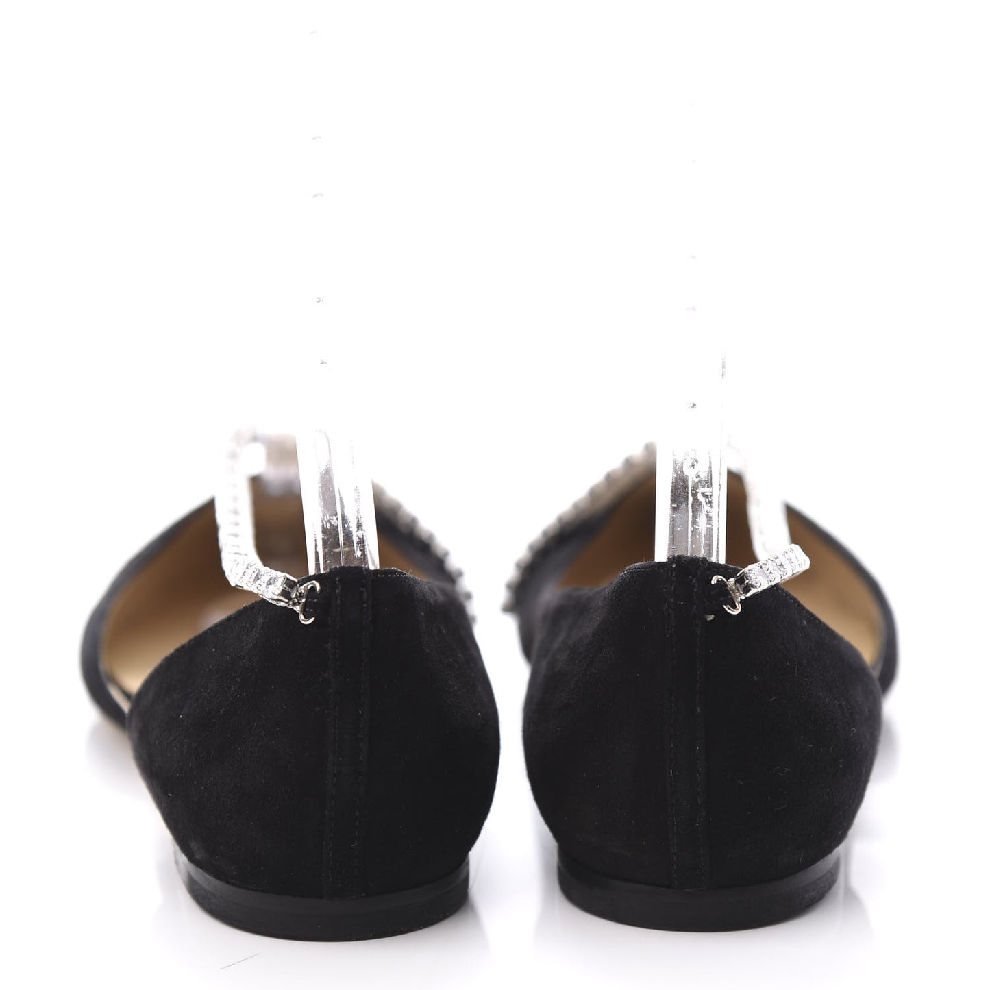 Suede Crystal Trude Flats 37 Black