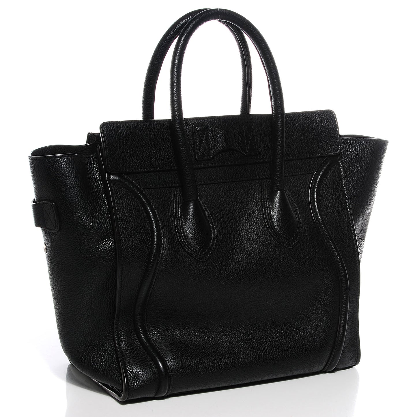 Drummed Calfskin Mini Luggage Black