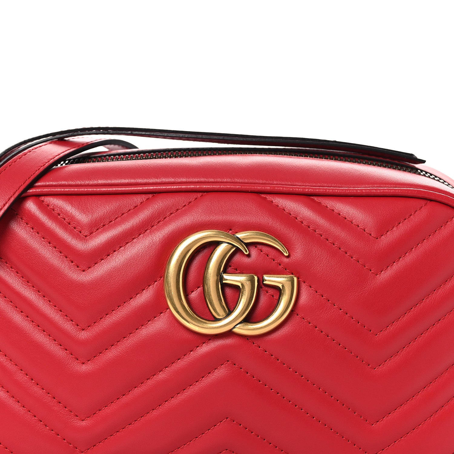 Gucci Calfskin Matelasse Small GG Marmont Chain Shoulder Bag