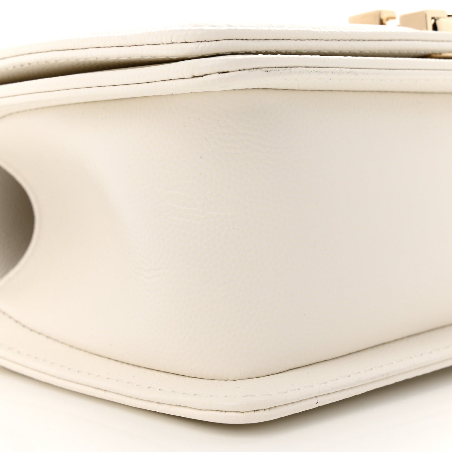 Caviar Quilted Small Boy Flap White