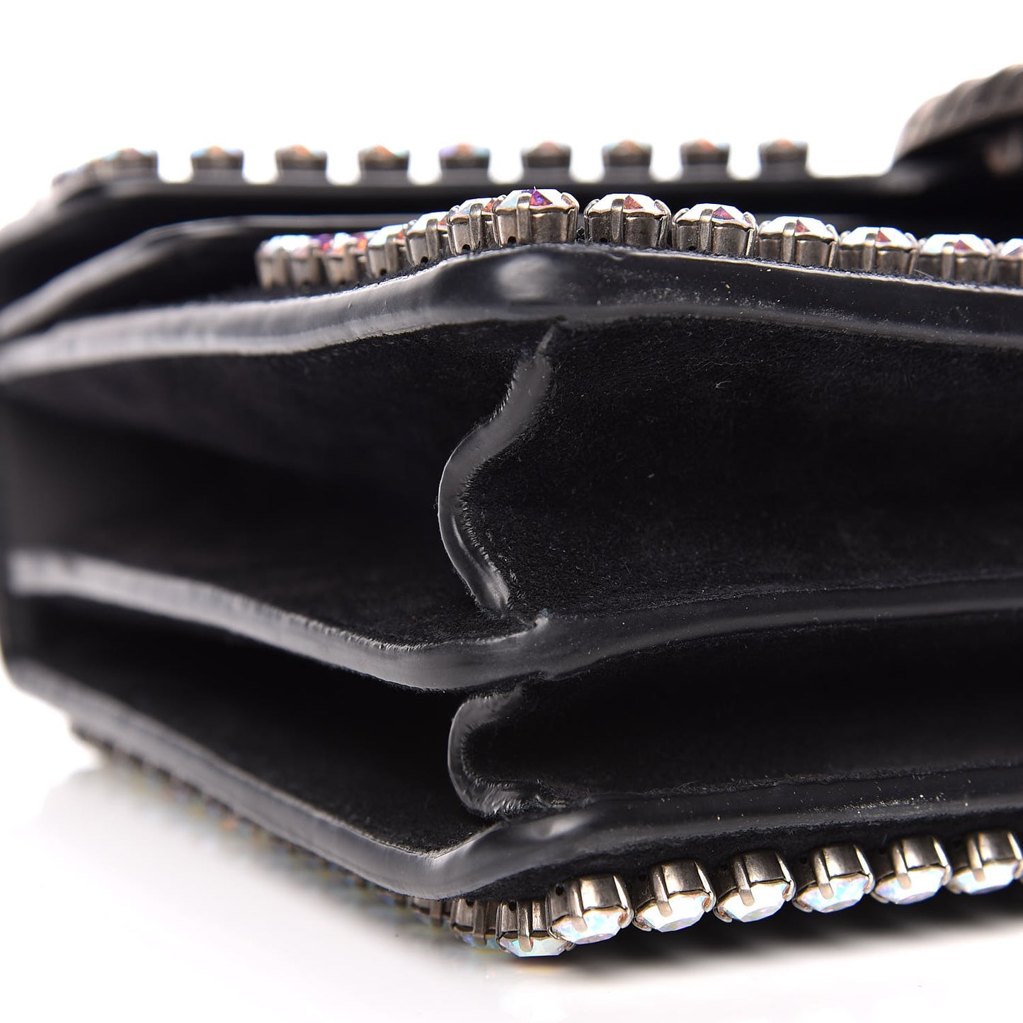 Suede Crystal Small Dionysus Shoulder Bag Black