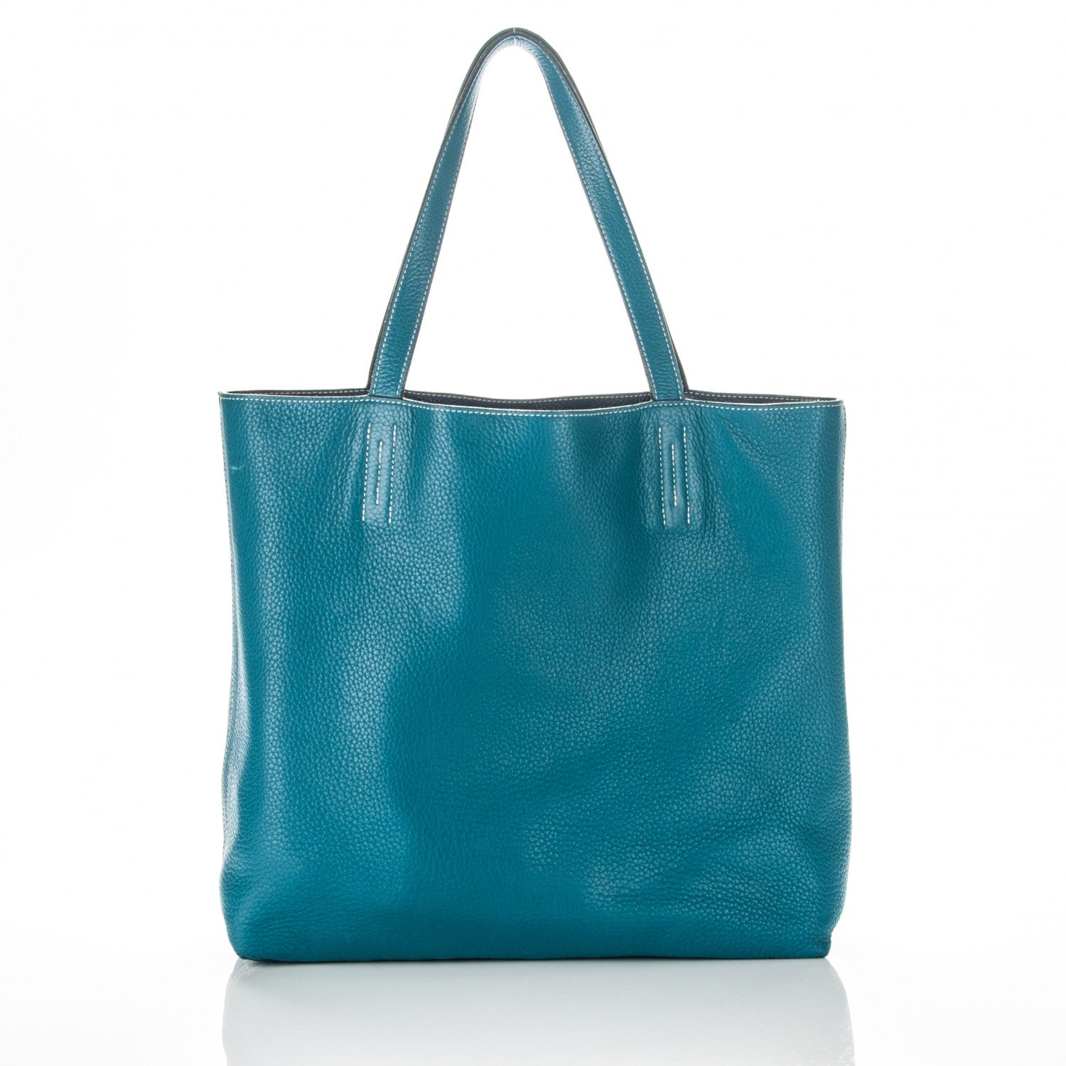 Hermes Taurillon Clemence Double Sens 36 Reversible Tote Bleu Sapphire Izmir 3 of 19