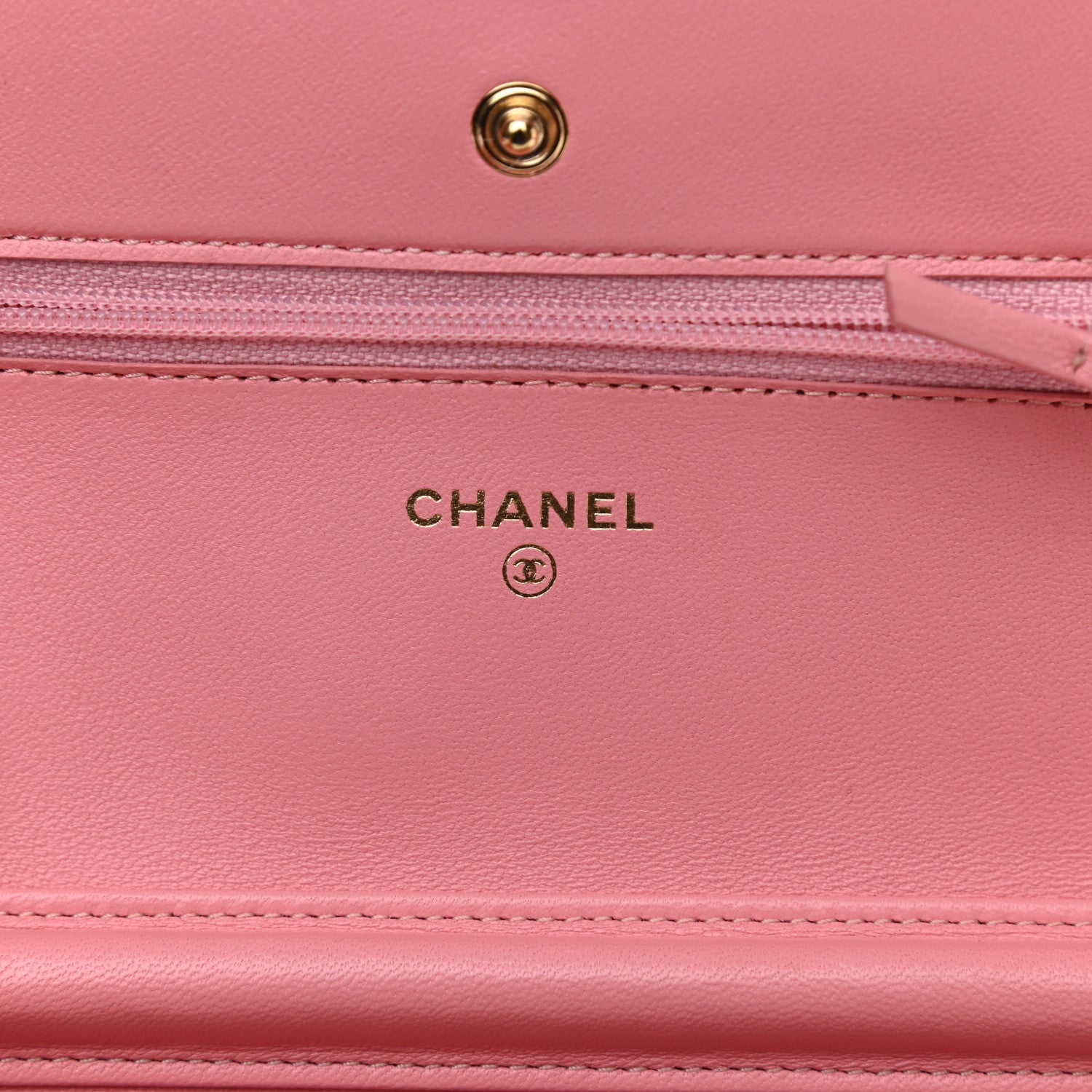 Chanel Lambskin Quilted Wallet On Chain WOC Pink 5 of 13