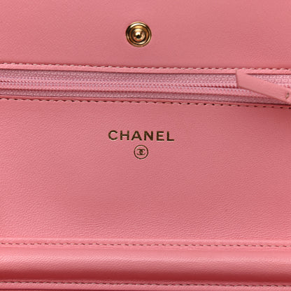 Chanel Lambskin Quilted Wallet On Chain WOC Pink 5 of 13