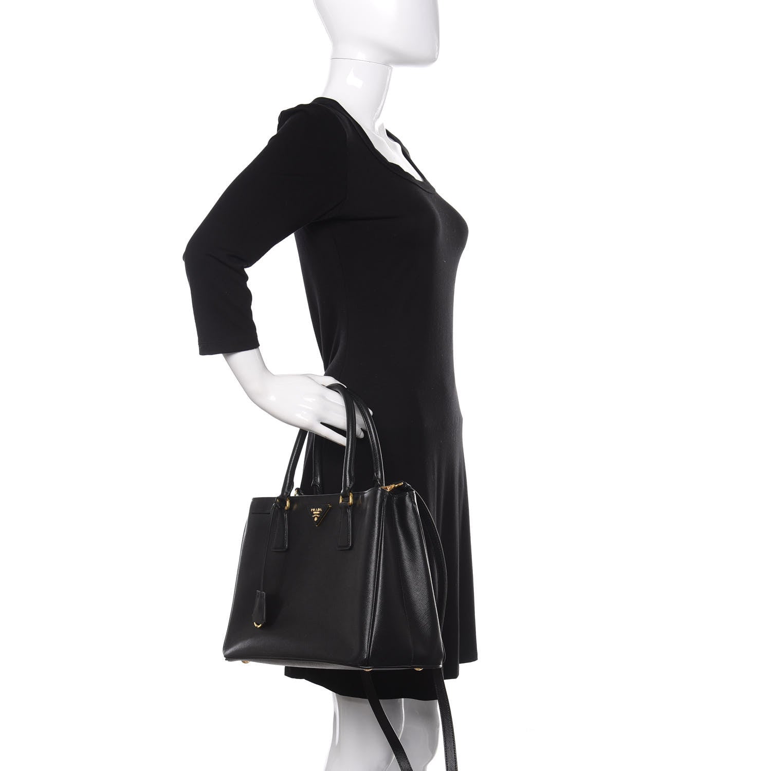 Prada Saffiano Lux Medium Tote Black 3 of 10