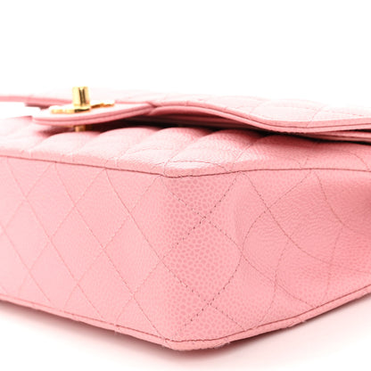 Chanel Caviar Quilted Medium Double Flap Pink 10 of 10