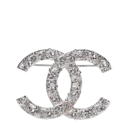 Chanel Crystal CC Brooch Silver 1 of 4