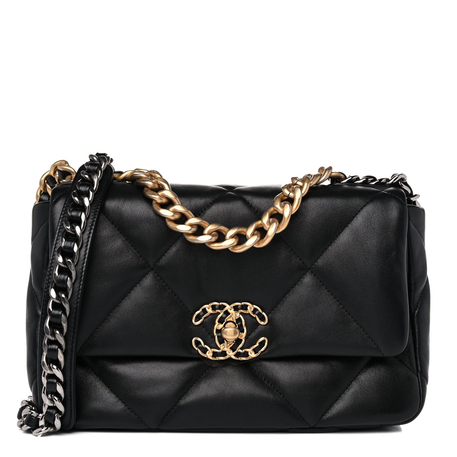 Chanel Lambskin Quilted Medium Chanel 19 Flap Black 1 of 10
