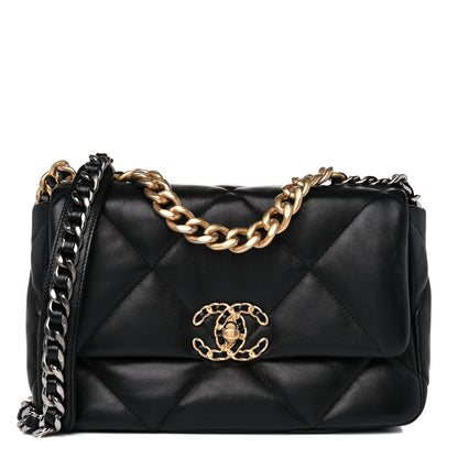 Chanel Lambskin Quilted Medium Chanel 19 Flap Black 1 of 10