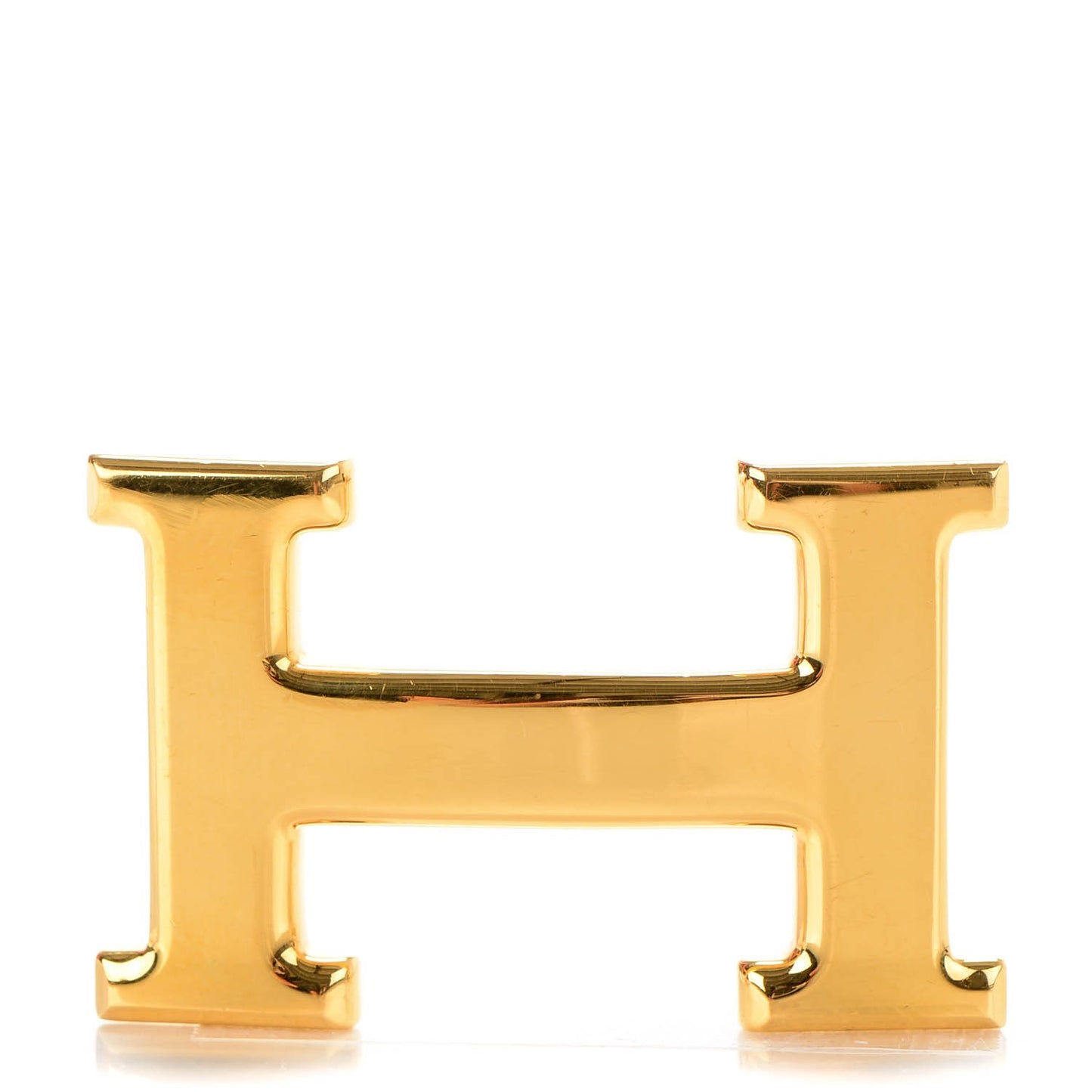 Polished 32mm H Belt Buckle Gold