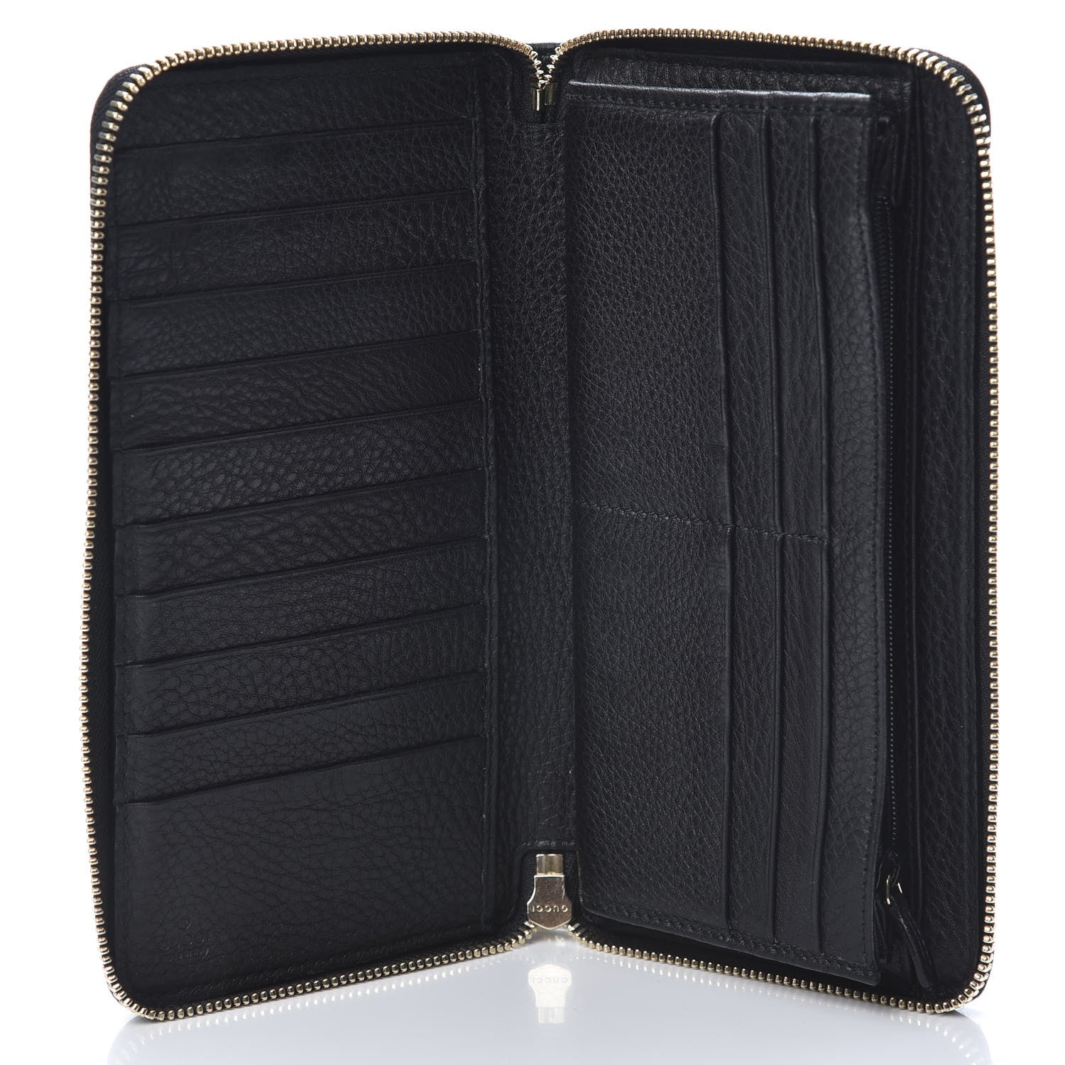 Gucci Pebbled Calfskin Soho Zip Around Wallet Black 5 of 8