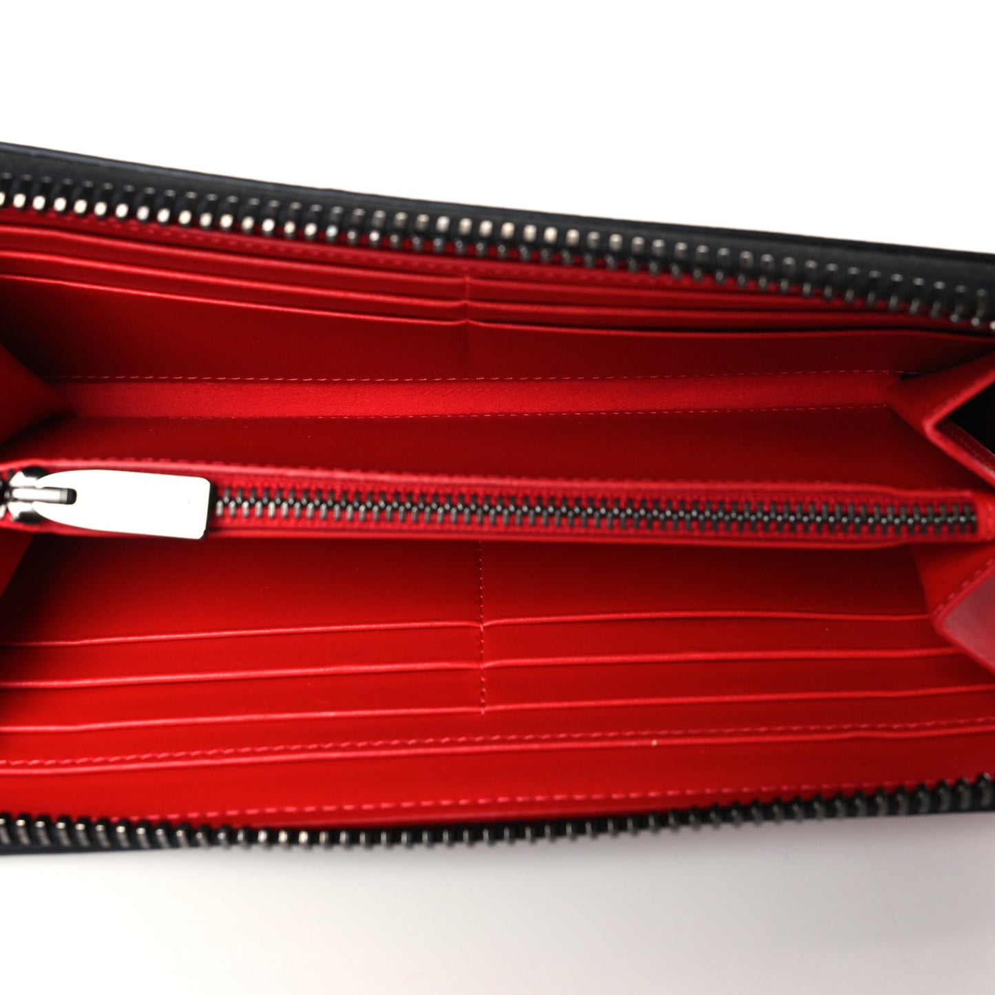 Calfskin Panettone Zip Around Wallet Loubi Red Black