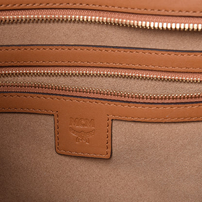 MCM Visetos Studded Medium Shopping Tote Cognac 7 of 14