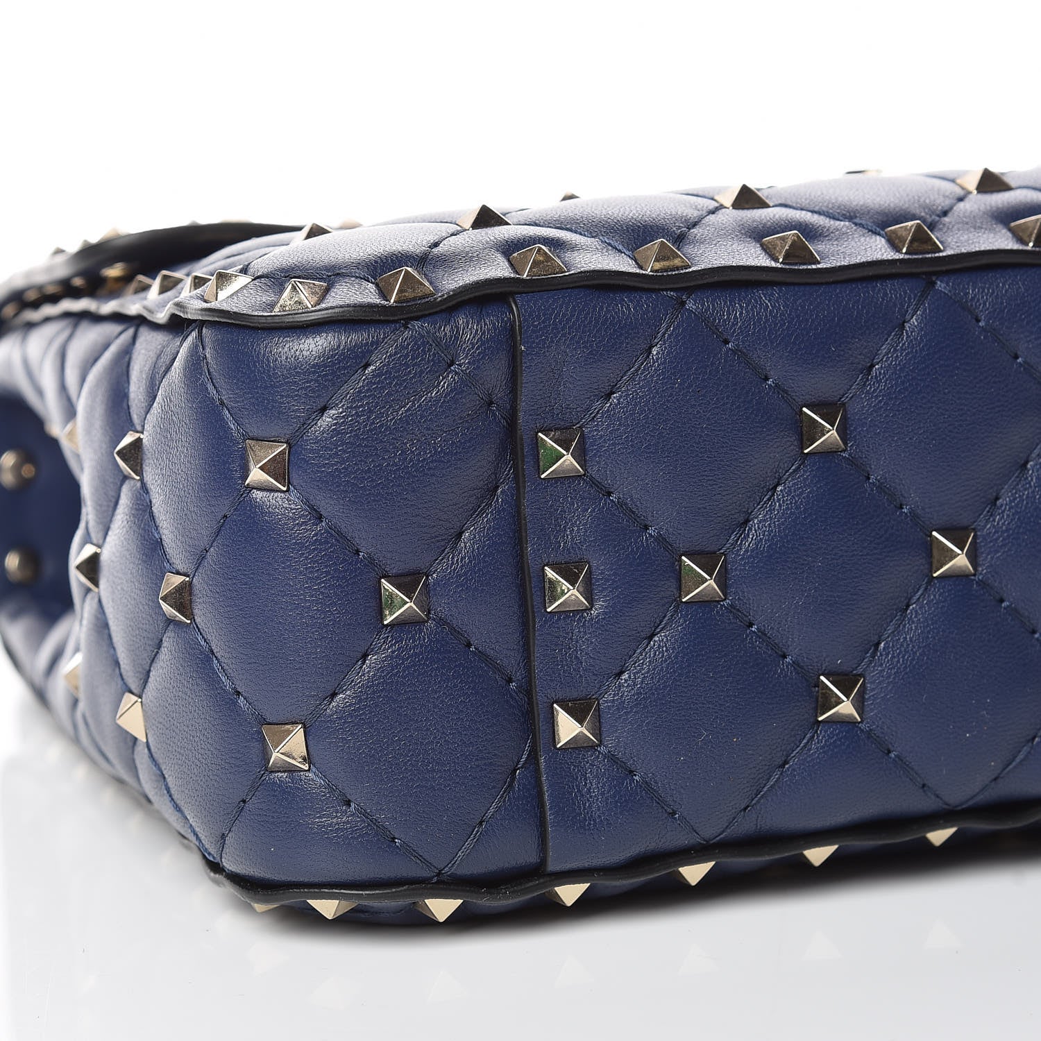 Valentino Garavani Nappa VLTN Print Medium Rockstud Spike Shoulder Bag Pure Blue White 5 of 8