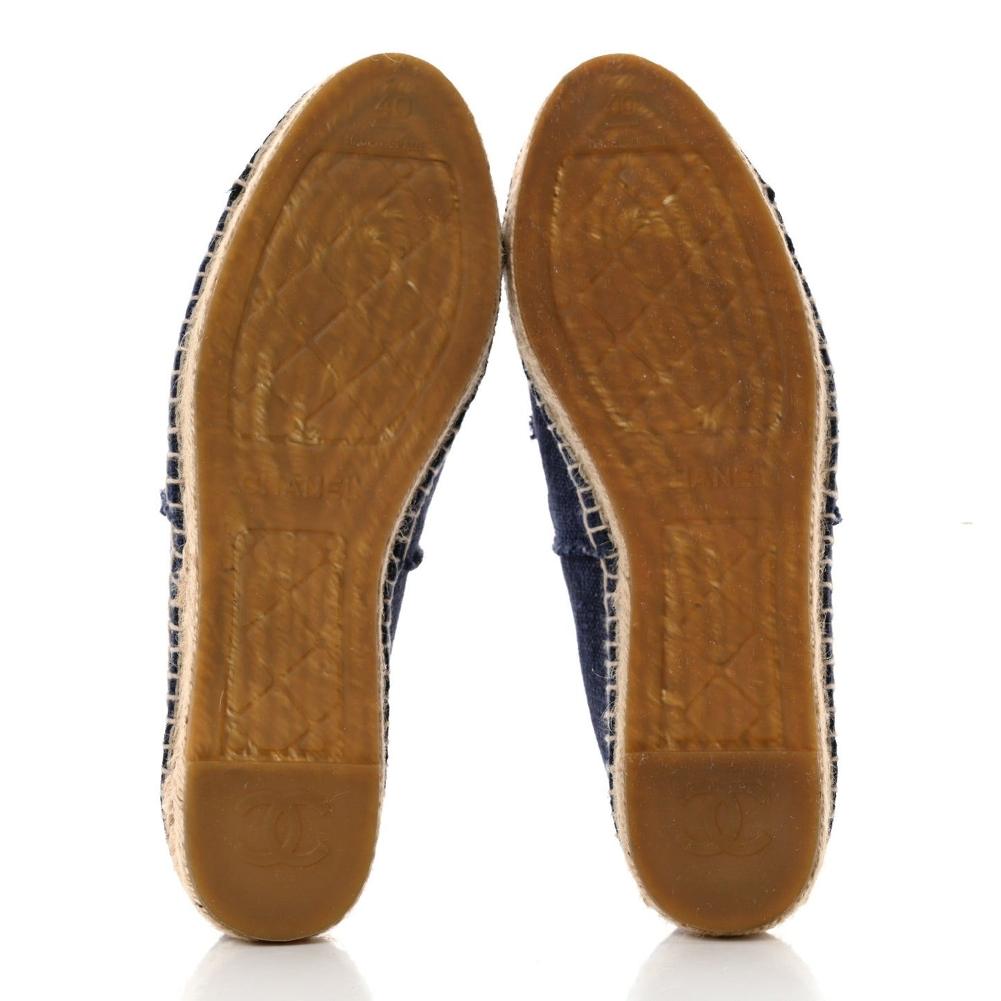 Denim Toile CC Espadrilles 40 Navy Black