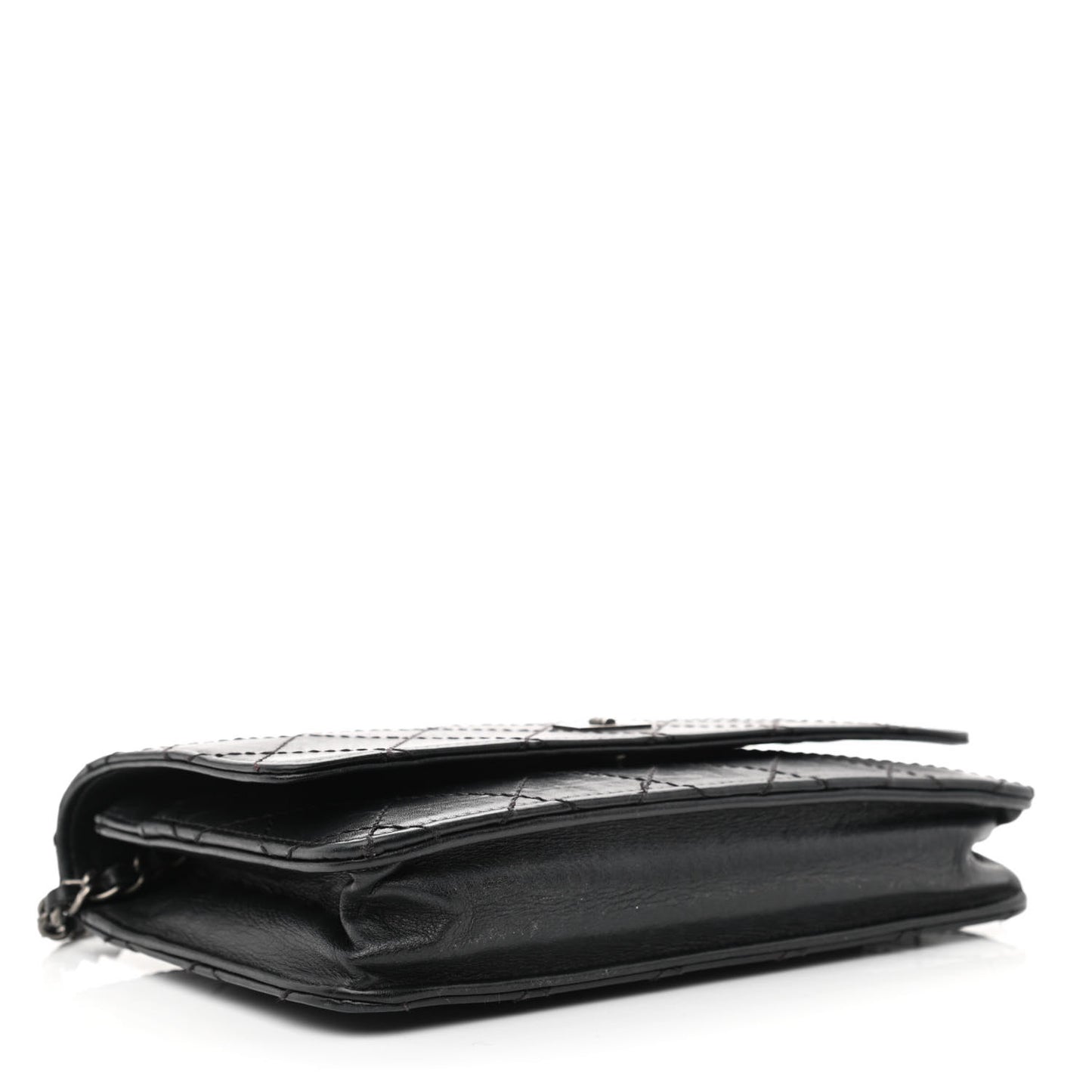 Calfskin Quilted Reissue Wallet On Chain WOC Black