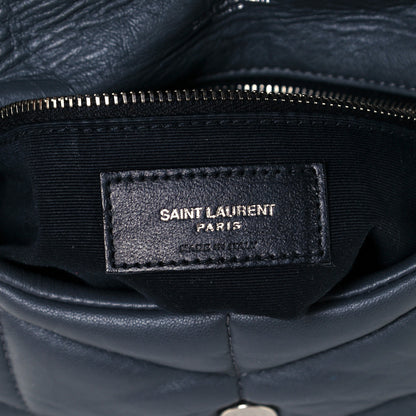 Saint Laurent Lambskin Quilted Toy Loulou Puffer Monogram Chain Satchel Storm 7 of 12