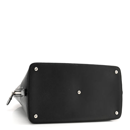 Salvatore Ferragamo Hammered Calfskin Darina Convertible Satchel Black 4 of 9