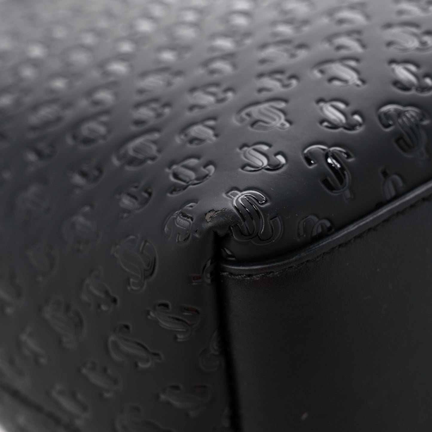 Calfskin Monogram Embossed Nine2Five East West Tote Black