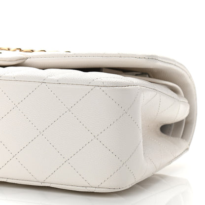 Chanel Caviar Quilted Medium Double Flap White 9 of 10
