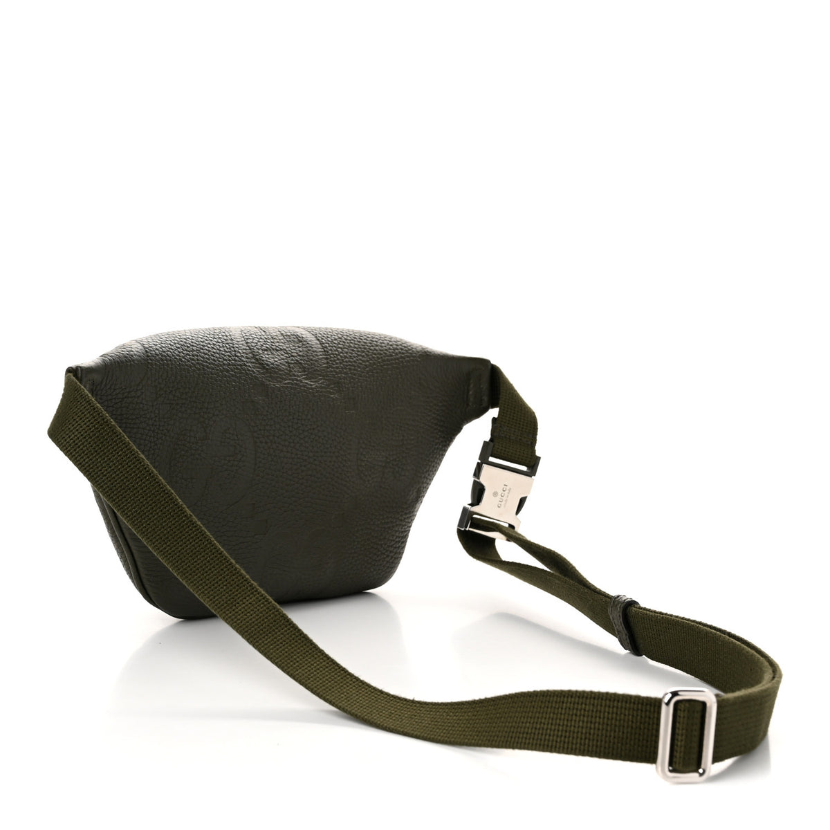 Gucci Piuma Calfskin Jumbo GG Embossed Small Belt Bag Dark Green 3 of 10